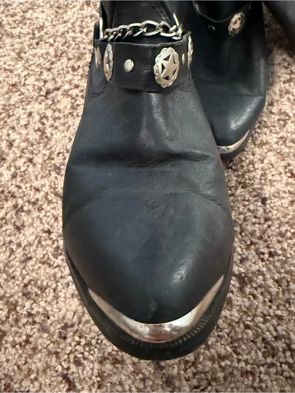 dingo Black Western Harness Ankle Boots with Silver Accents western rodeo dance
